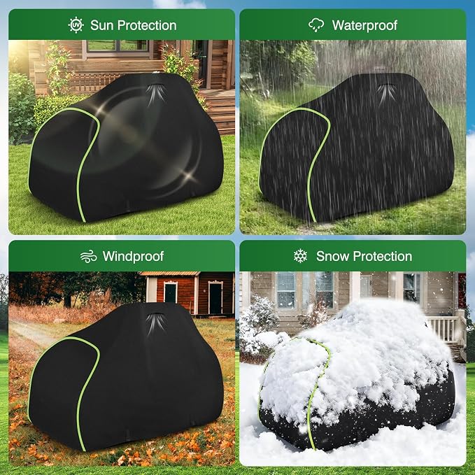Riding Lawn Mower Cover-Heavy-Duty 420D Waterproof Lawn Covers, with Cotton Lined Oxford Fabric & Air Vents, Universal Fit for Toro TimeCutter, John Deere, Cub Cadet, Husqvarna