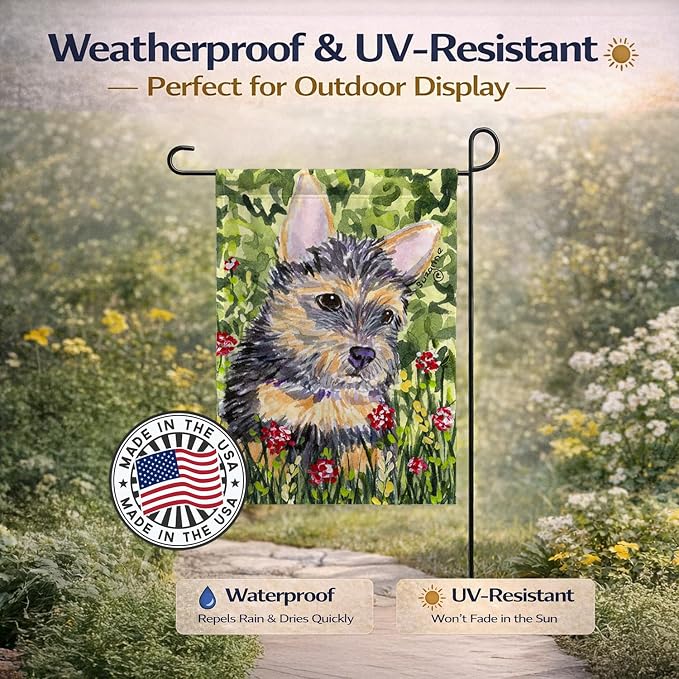 Caroline's Treasures SS8893GF Norwich Terrier Garden Flag Mailbox Flag Decorative Yard Flag Banner Outside Patio Artwork Yard Flower Beds, Garden Size, Multicolor