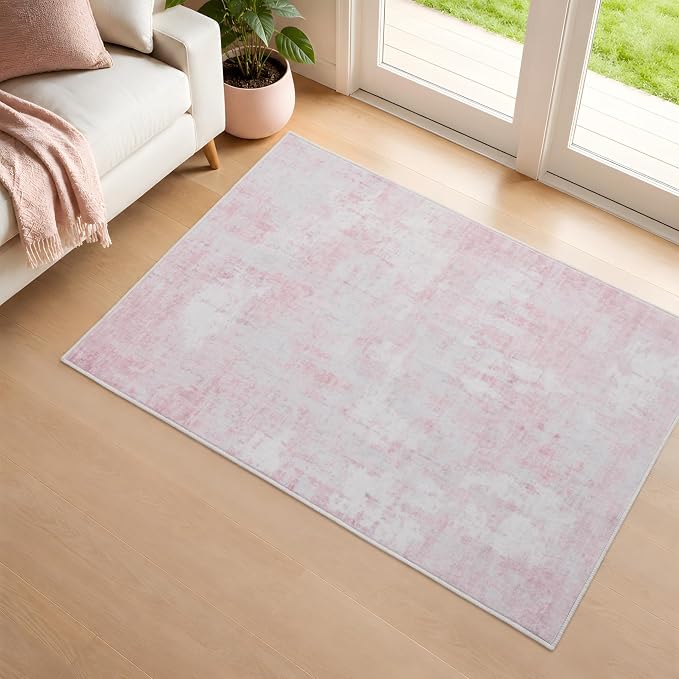 2x3 Area Rug Washable Abstract: Non Slip Throw Rugs for Entryway | Indoor Door Mat for Kitchen Soft Low Pile Thin Small Carpet for Hallway Bedroom Dining Room Home Office Decor