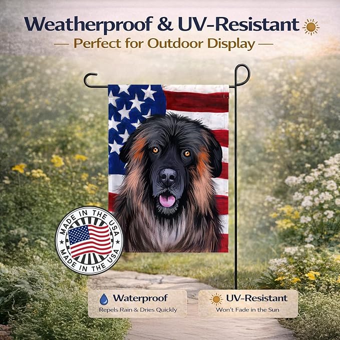Caroline's Treasures CK6518GF Estrela Mountain Dog American Flag Garden Flag Mailbox Flag Decorative Yard Flag Banner Outside Patio Artwork Yard Flower Beds, Garden Size, Multicolor