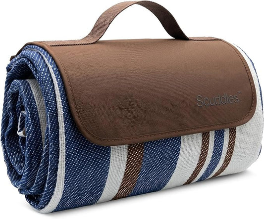 scuddles 60" x 80" Extra Large Outdoor Picnic Blanket – Waterproof, Foldable Travel Mat for Beach, Camping, Grass, Lawn, Park – Dual Layer, Sand-Free, Soft Throw Rug Fits 4 Adults, Summer Accessories