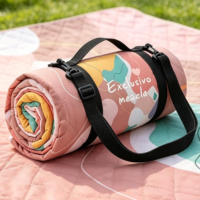 Exclusivo Mezcla Extra Large Waterproof Picnic Blankets 3 Layer, Sandproof and Foldable Outdoor Blanket for Beach Camping, Park and Travel