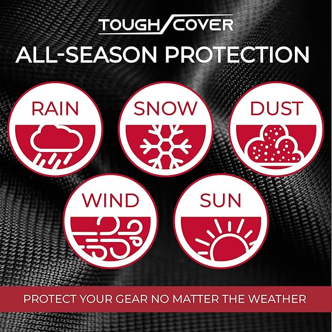 Tough Cover Lawn Mower Cover - 94 x 19.5 x 13.5 in, 600D Fabric, Black - Heavy-Duty Waterproof Protection for Zero Turn Lawn Mowers - Includes Carrying Bag for Tractor Cover Storage
