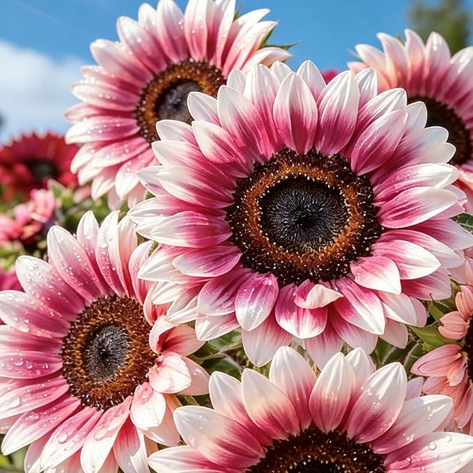 300+ Sunflower Seeds for Planting – Rare Strawberry Pink Sunflower Seeds Ornamental Blooms, Open Pollinated, Easy to Grow Flower Seeds for Garden, Outdoor Planting & Landscaping 0.35 Oz