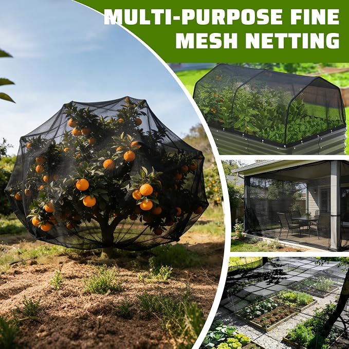 Stronger Garden Mesh Netting, 10 x 33 FT Ultra Fine Nano PP Plant Covers, Small Animals Bird Net Barrier Screen for Vegetables Plants Fruits Flowers Protection, Shading Rate 33%