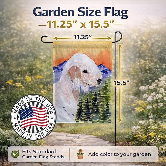 Caroline's Treasures SS8158GF Bedlington Terrier Garden Flag Mailbox Flag Decorative Yard Flag Banner Outside Patio Artwork Yard Flower Beds, Garden Size, Multicolor