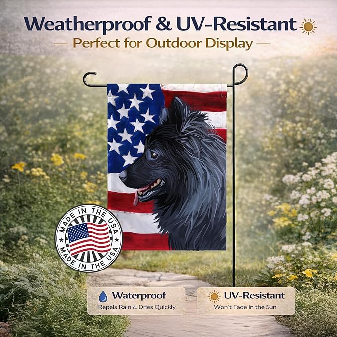 Caroline's Treasures CK6730GF Swedish Lapphund Dog American Flag Garden Flag Mailbox Flag Decorative Yard Flag Banner Outside Patio Artwork Yard Flower Beds, Garden Size, Multicolor