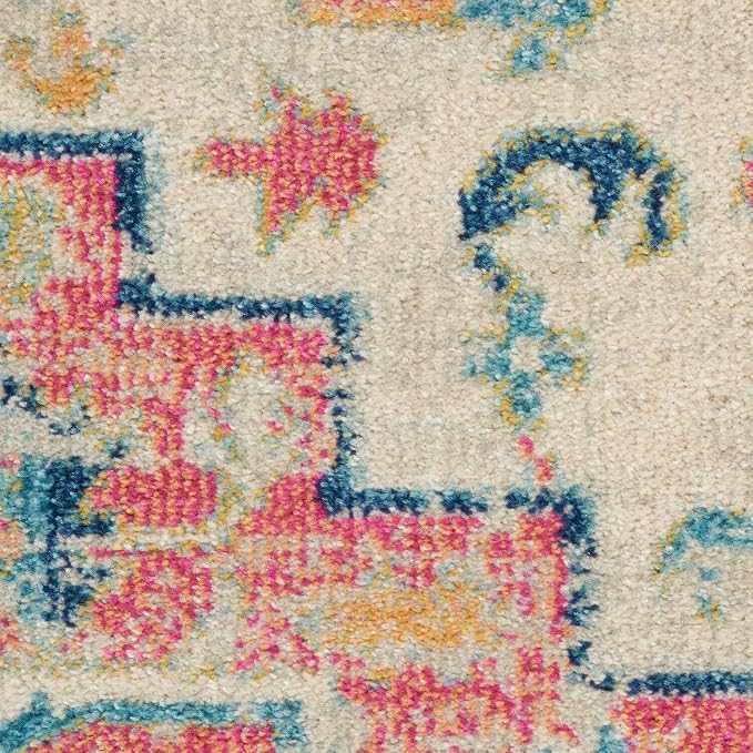 Nourison Home Passion Ivory Pink 3'9" x 5'9" Area Rug - Easy Clean, Non Shedding, Bed Room, Living Room, Dining Room, Kitchen (4' x 6')