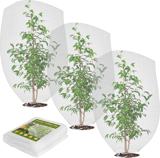 Mesh Plant Cover 3PCS,Garden Netting Mesh Outdoor,Netting for Tomato Plants,Garden Bug Netting Plant Cover,Bird Netting for Garden,Fruit Tree Netting (2.6 x3.2 ft)