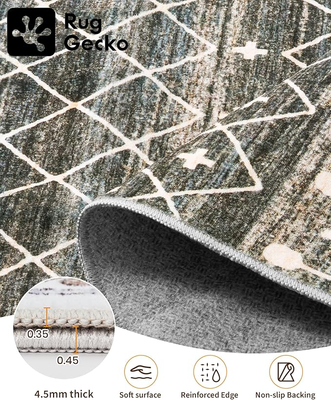 Miukiki 10x14 Area Rugs for Living Room Non Slip Washable Rug Black | Soft Low Pile Indoor Extra Large Floor Carpet Stain Resistant Machine Washable Rug for Bedroom Dining Room 10'x14'