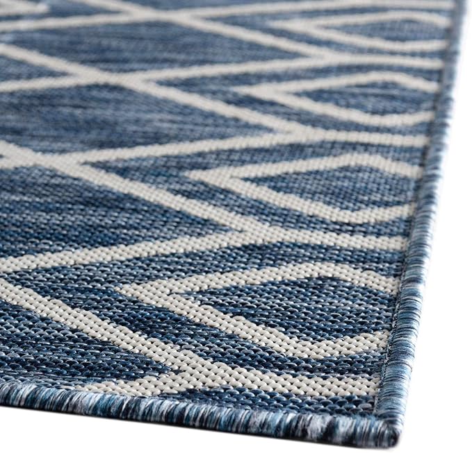 Jill Zarin Outdoor Collection Area Rug - Turks and Caicos (5' 3" x 8' Rectangle Blue/Ivory)