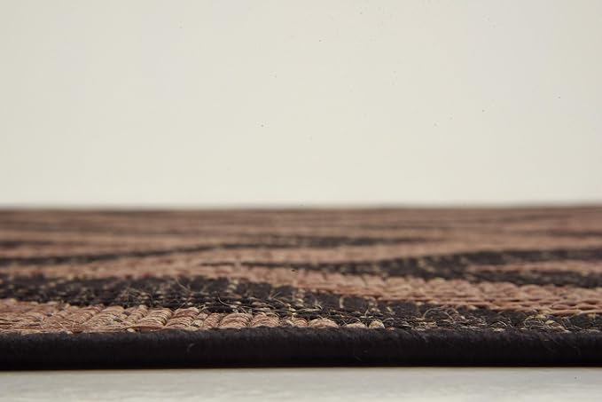 Unique Loom Outdoor Modern Collection Area Rug - Chevron (7' 1" x 10' Rectangle, Brown/ Black)