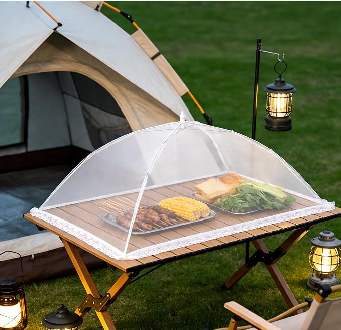 4 Pack Extra Large Mesh Food Covers for Outside (2pcs*40 x 24 in & 2pcs*32 x 24 in) Collapsible and Reusable Food Tents Food Net for Outdoors Picnic, BBQ, Camping, Party Supplies