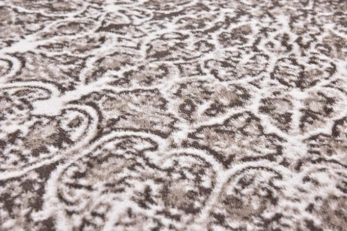 Unique Loom Sofia Collection Area Rug - Grace (6' Square, Brown/ Ivory)