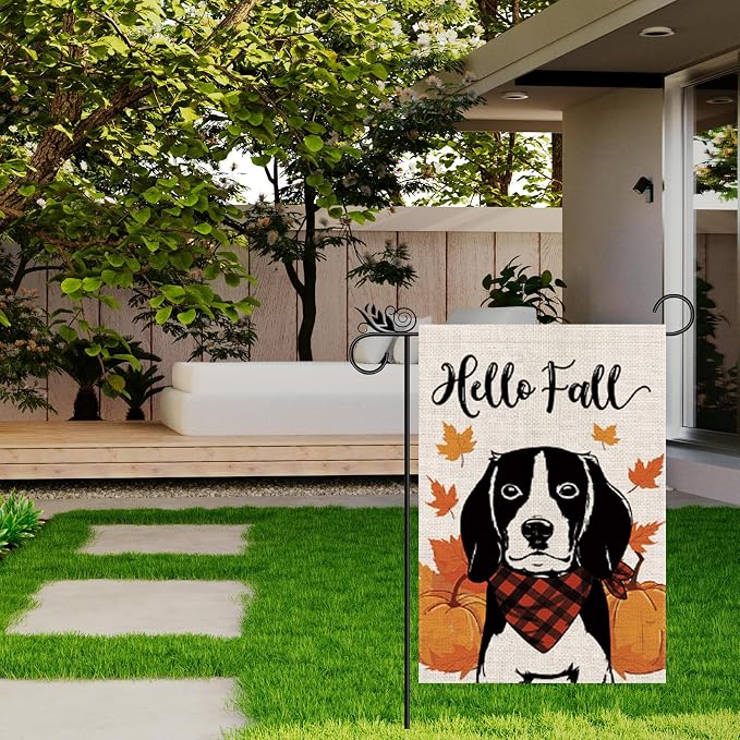 Seasonal Garden Flags Beagle Double Sided Flags Set of 11 Holiday Farmhouse Indoor Outdoor Yard Lawn Christmas Gifts Decorations 12.5x18 Inch