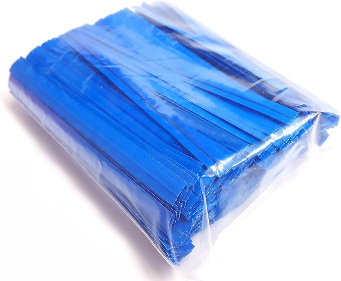4" Blue Plastic Coated Twist Ties, 1000 Count, Ideal for Party Favor Treat Bags, Small Orders Packaging, Secure Product Closures