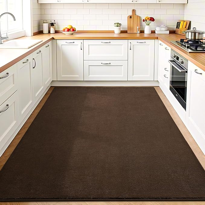 Vasofe 4x6 Area Rugs for Bedroom Living Room, Brown Modern Memory Foam Rug | Thickened Throw Carpet, Super Soft Kids Boys Girls Room Rug, Non-Slip Washable Carpets for Dorm Nursery Classroom Office
