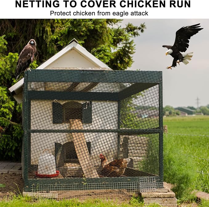 BSTPCOO Bird Netting 50'x50 Hawk Net to Protect Chickens, Nylon 3/4" Mesh Poultry Netting for Chicken Coop Roof, Trellis Netting for Fruits Trees Plant