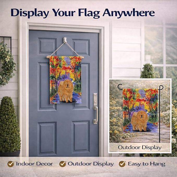Caroline's Treasures SS7001GF Chow Chow Garden Flag Mailbox Flag Decorative Yard Flag Banner Outside Patio Artwork Yard Flower Beds, Garden Size, Multicolor