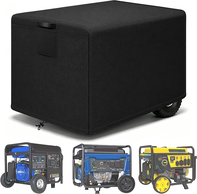 Universal Waterproof Generator Cover, 32x24x24 inch 600D Thick Oxford Fabric Outdoor Dust Snow Rain UV Proof Full Wrap Protective Cover for most Generator, Black