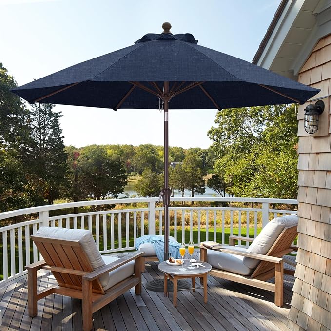 ABCCANOPY OLEFIN® 5-Year No Fading 9FT Patio Umbrella, Outdoor Table Umbrella with 8 Sturdy Ribs for Deck, Backyard, Yard (Navy)