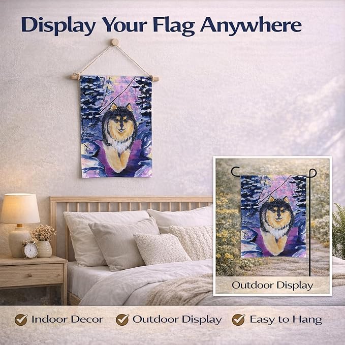 Caroline's Treasures SS1054GF Finnish Lapphund Garden Flag Mailbox Flag Decorative Yard Flag Banner Outside Patio Artwork Yard Flower Beds, Garden Size, Multicolor