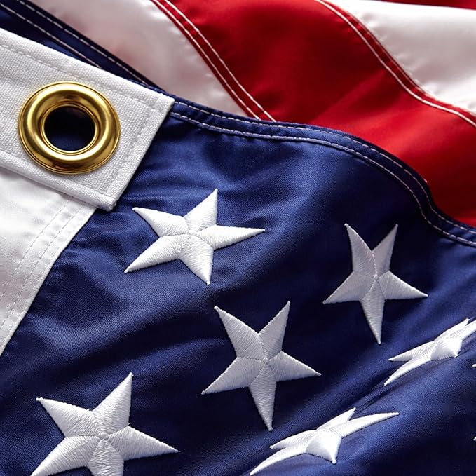 American Flag 3x5 Ft for Outside Heavy Duty, High Wind Outdoor US Flag, Fade Resistant Waterproof USA Flag with Embroidered Stars, Sewn Stripes,2 Upgraded Brass Grommets