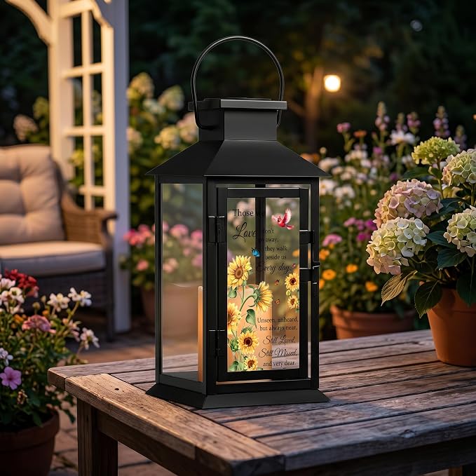 Solar Memorial Lantern Outdoor Waterproof, Sympathy Gifts for Loss of Loved One Mother Father, Remembrance Condolences Grief Gift for Loss, in Memory of Loved One Gifts