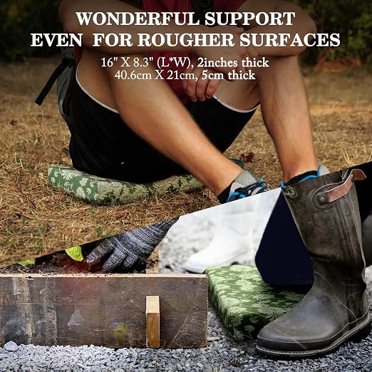 Colwelt Gardening Foam Kneeling Pad Set, Gardening Gifts for Women Gardeners, Elegant Pattern Garden Knee Pad Set, Charming Garden Supplies(Extra Thick Kneeling Mat, Garden Apron with pockets)