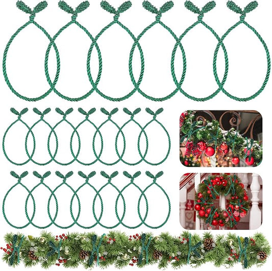 20 Pcs 20 Inches Christmas Garland Ties Christmas Decorative Twist Ties Reusable and Flexible Banister Ties Garland Ties for Garland, Banister Home Decoration