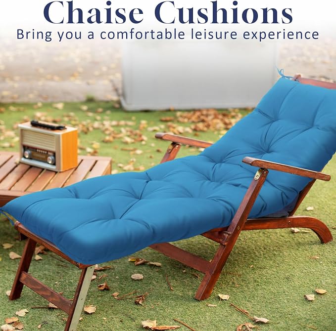 Wenqik Outdoor Bench Cushion 48 x 20 x 3 Inch Waterproof Patio Swing Cushion with Removable Zippered Cover Adjustable Ties Seat Pad for Porch Bench Garden Loveseat(Cyan, Classic)
