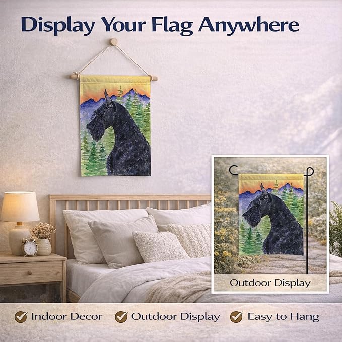 Caroline's Treasures SS8256GF Schnauzer Garden Flag Mailbox Flag Decorative Yard Flag Banner Outside Patio Artwork Yard Flower Beds, Garden Size, Multicolor