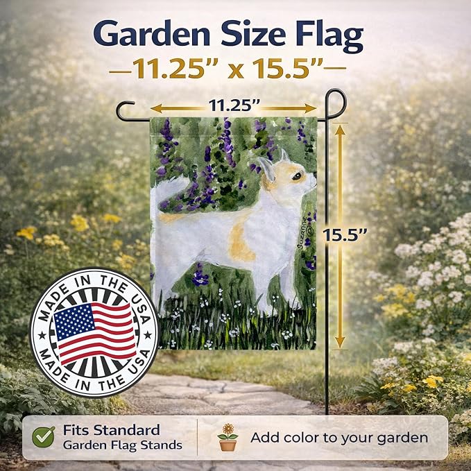 Caroline's Treasures SS8952GF Chihuahua Garden Flag Mailbox Flag Decorative Yard Flag Banner Outside Patio Artwork Yard Flower Beds, Garden Size, Multicolor