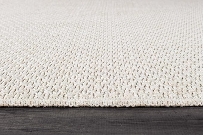 Luul Home Easy Jute Rugs 9x12 White Color Living Room Indoor Outdoor Area Rug for Patio Farmhouse and Kitchen Rug High Traffic Easy to Clean Washable Solid Boho Woven Design Outside Carpet (9 x 12)