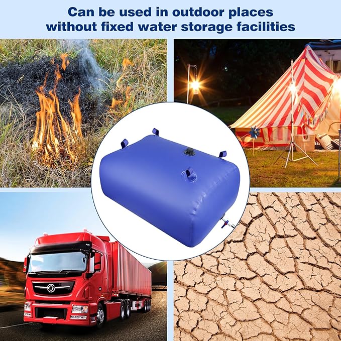 Water Storage Bladder Portable Heavy-Duty - 87.2Gal/330L with Stainless Steel Fittings, Leak-Proof & Durable – Portable Tank for Emergency, Farming, Irrigation Use