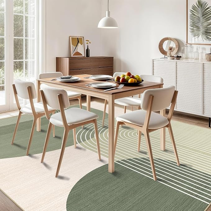 Boho Rug 3x5 for Living Room Bohemian Area Rugs Machine Washable Modern Geometric Rug Non Slip Printed Low Pile Indoor Floor Carpet for Kitchen Bathroom Bedroom,Green