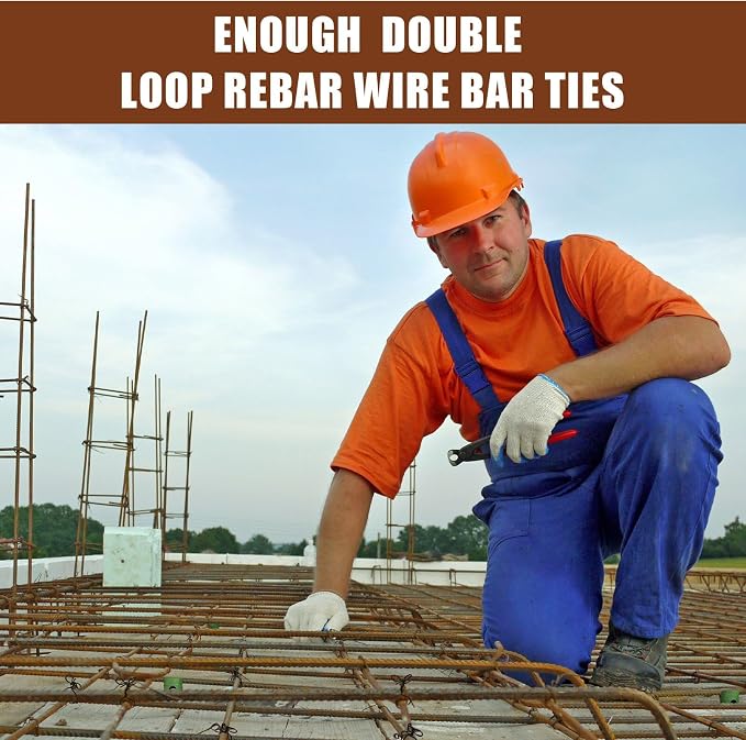 2000 Pcs Reinforcing Steel Bar Ties 4 Inch 16 Gauge with Automatic Twister Tool
