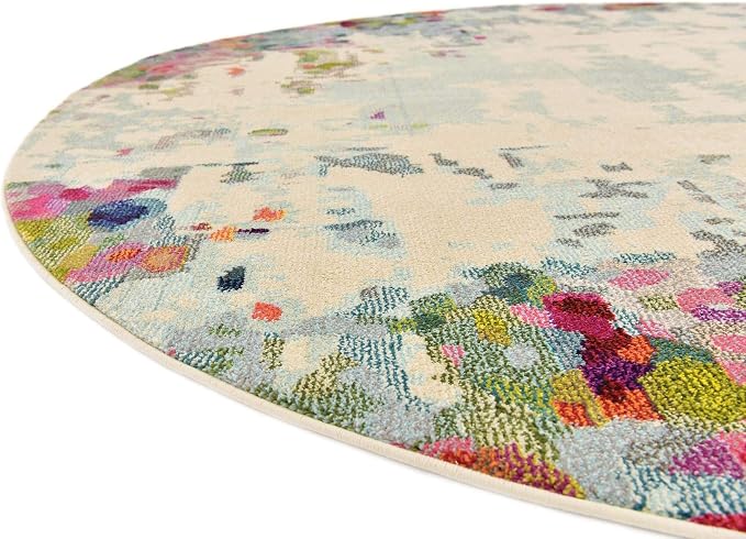 Unique Loom Chromatic Collection Area Rug - Joyous (8' Round Multi/Blue)