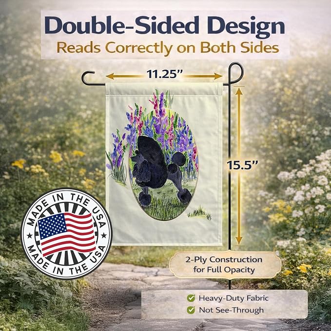 Caroline's Treasures SS8077GF Poodle Garden Flag Mailbox Flag Decorative Yard Flag Banner Outside Patio Artwork Yard Flower Beds, Garden Size, Multicolor