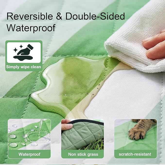 2 in 1 Tote Picnic Blanket Waterproof Outdoor Camping Mat,Large Capacity Beach Blanket 80''x80'' 7Layers Easy to Foldable and Carry.