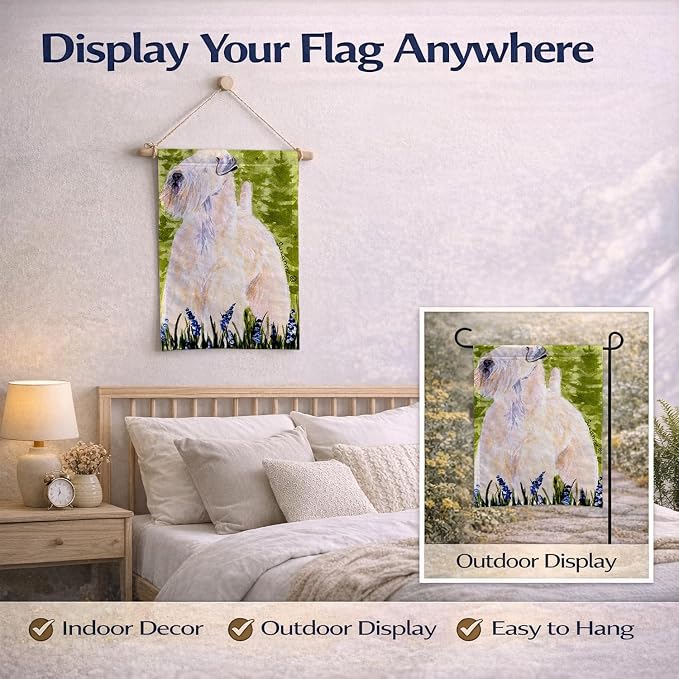 Caroline's Treasures SS1022GF Wheaten Terrier Soft Coated Garden Flag Mailbox Flag Decorative Yard Flag Banner Outside Patio Artwork Yard Flower Beds, Garden Size, Multicolor