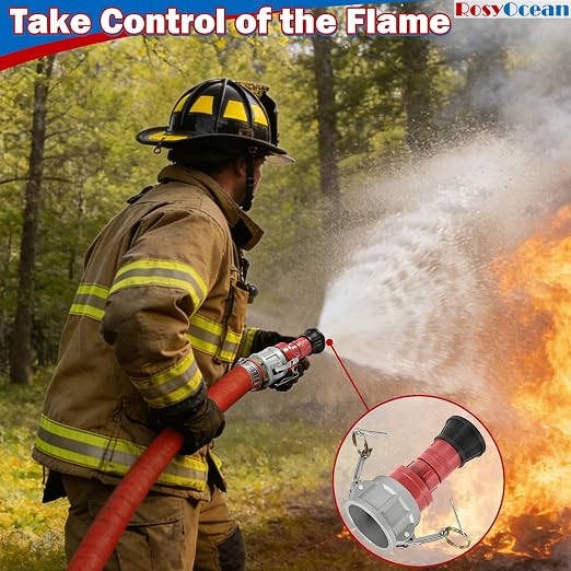 Heavey Duty 2 Inch Fire Hose Nozzle Thermoplastic Fire Equipment Industial Spray Jet Fog Nozzle with 2" Aluminum Camlock Fitting