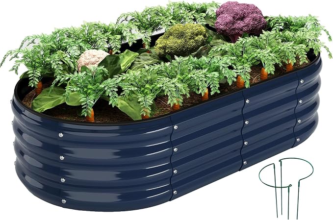 ZFHgarden Raised Garden Beds Outdoor Galvanized Planter Raised Garden Bed 4x2x1ft Flower Garden Bed