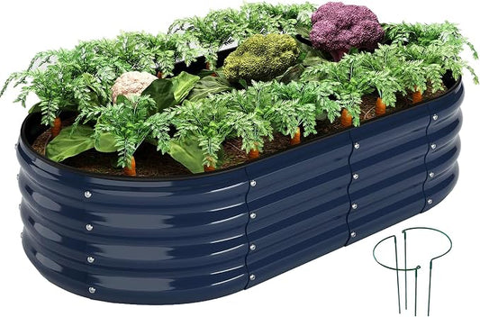ZFHgarden Raised Garden Beds Outdoor Galvanized Planter Raised Garden Bed 4x2x1ft Flower Garden Bed