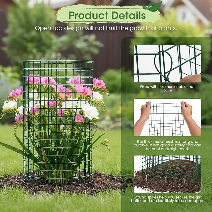 30 PCS Plant Protectors from Animals, 13"x13" Metal Plant Cages for Outdoor Plants, Reusable Plant Covers from Animals, Garden Cloche & Chicken Wire Cloche for Vegetables, Flowers, Seedlings