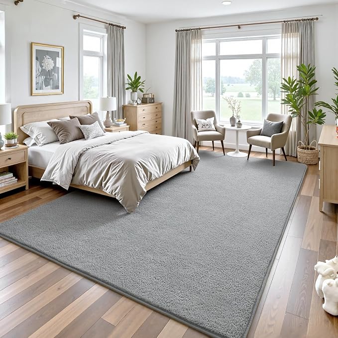 Keeko 4x6 Area Rugs for Living Room,Soft Washable Memory Foam Bedroom Rug | Indoor Throw Rug Low Pile Minimalist Non Slip Carpet for Kids Nursery Classroom Dorm Room Home Decor Grey