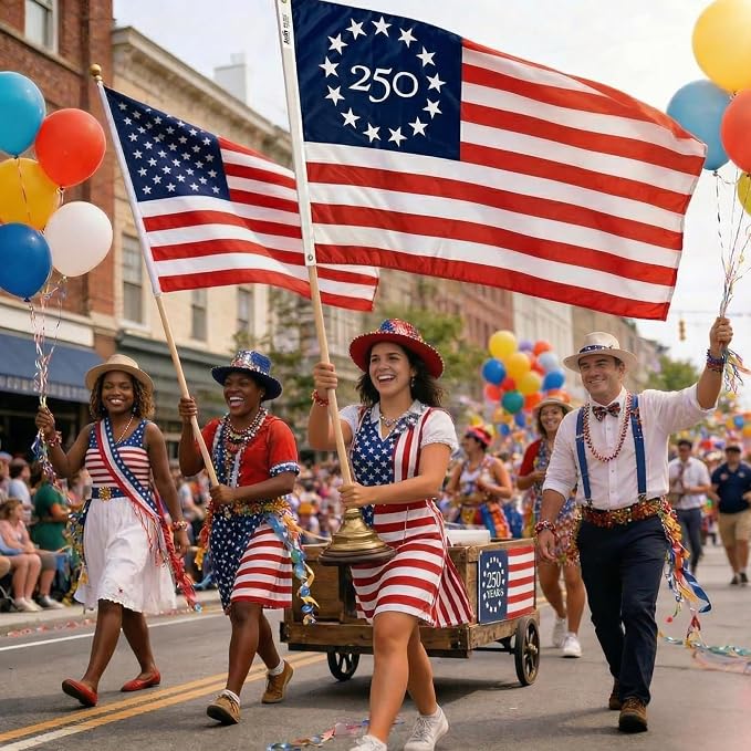 USA 250 Year Anniversary Flag 3x5 Ft – 1776-2026 United States Semiquincentennial Outdoor Banner – 250th America Birthday Celebration Decor (Embroidered Nylon)