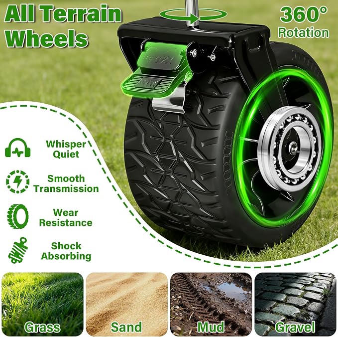 Folding Wagon Cart with All-Terrain Wheels – Heavy Duty Collapsible Utility Wagon for Grocery, Sports, Garden, Camping, Shopping (Black 600LBS)