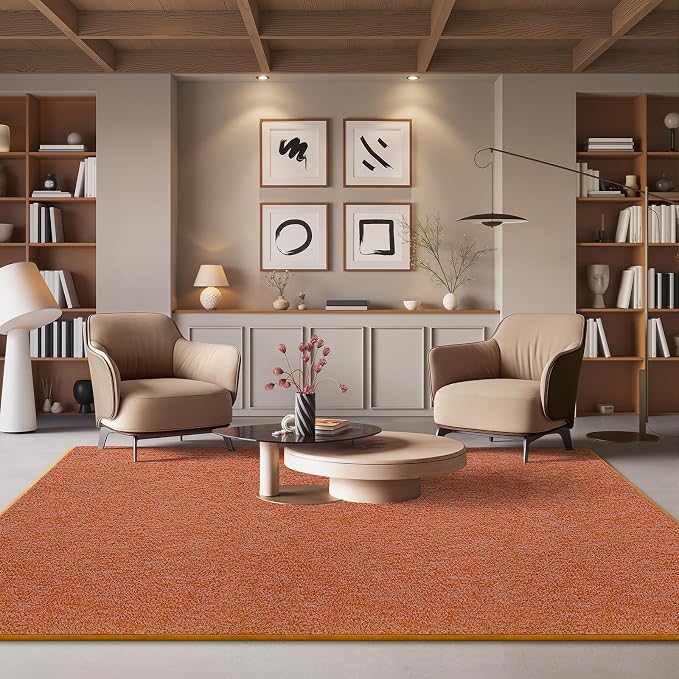 AROGAN 2x6 Runner Rug for Hallway, Long Runner Rugs Non Slip, Orange | Soft Washable Memory Foam Carpet for Bedroom, Non Slip Backing Runners Rug for Hallways, Kitchen, Bathroom, Entryway Home