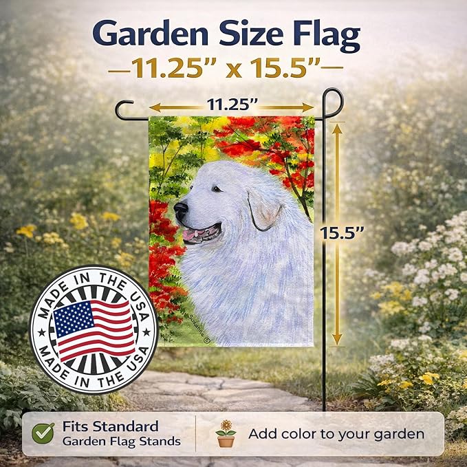 Caroline's Treasures SS8235GF Great Pyrenees Garden Flag Mailbox Flag Decorative Yard Flag Banner Outside Patio Artwork Yard Flower Beds, Garden Size, Multicolor